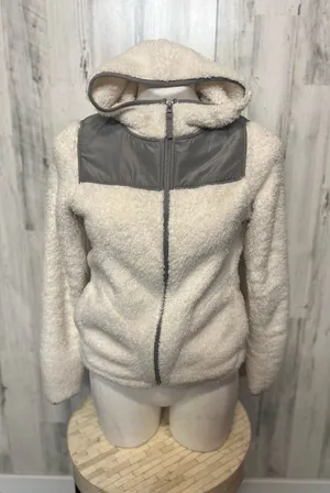 SO Cream Teddy Bear Sherpa Fleece Full-Zip Jacket Hoodie Women's XS thumbnail 1