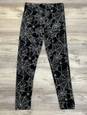 No Boundaries Black with White Spider & Web Print Soft Fleece Jr Size L (11-13) thumbnail 2