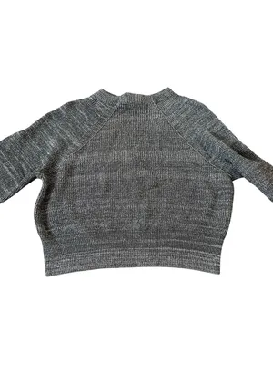 Free People Too Good Mock Neck Marled Gray Sweater Cropped Preppy Grunge thumbnail 8
