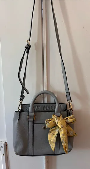 Steve Madden Grey Satchel with Yellow Scarf Accent thumbnail 1