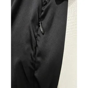 H&M Black Satin Wrap Front Wide Leg Jumpsuit Long Sleeve Size 2 thumbnail 3