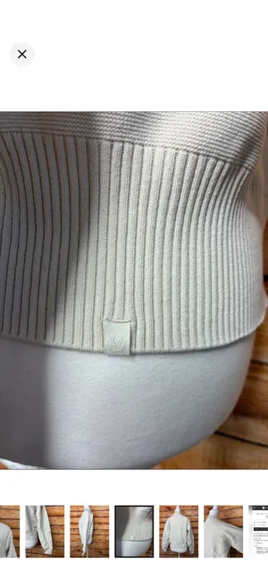 Lululemon All Around Crewneck Sweater White Opal Like New Size 8. Size tag missing- use measurements. Stretchy structured material. See pics for more info. Style W3ERJS 19.5-20.5” bust thumbnail 8