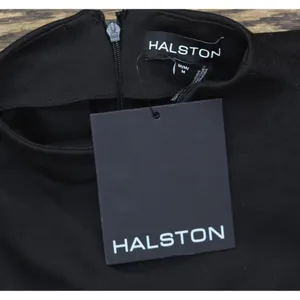 Halston Womens Mock-Neck Belted Long-Sleeve Dress HS4I2AYE Black M thumbnail 3
