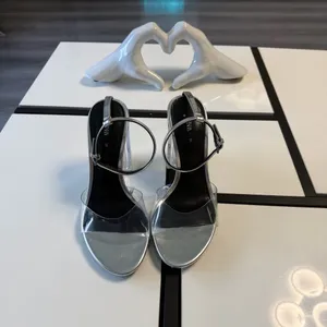 ✨ Zara Metallic Silver Clear Block Heels - Size 37 ✨ thumbnail 4