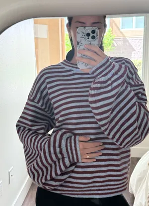 Princess Polly Striped Oversized Sweater thumbnail 1