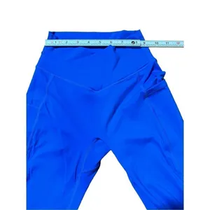 Womens bright blue full‎ length leggings athletic pants sz Small thumbnail 7