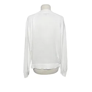 QUINCE Women’s White Organic Cotton Roll Neck Pull Over Sweater thumbnail 7