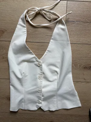 Peppermayo Cream Halter Button-Front Camisole thumbnail 1