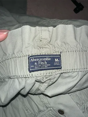 Abercrombie & Fitch High Rise Straight Leg Khahki Cargo Style Pants Green thumbnail 6