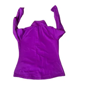 Women's Purple Quarter Zip Long Sleeve Pullover Athletic Top Size M thumbnail 3