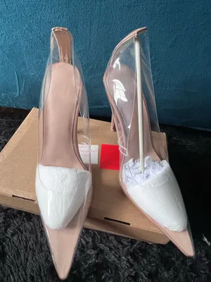 Clear Nude Pointed Toe Stiletto Heels Transparent Pumps US 8.5 EU 39 New thumbnail 2