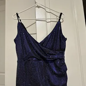 Lulus Women’s Shiny Purplish Blue Party Dress Sz XL Gathered Side thumbnail 12