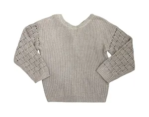 Express Off Shoulder Tan Twist Back Loose Fit Sweater Size Women's Small thumbnail 1
