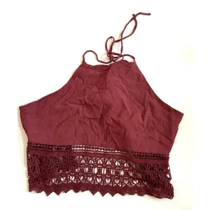 American Eagle Festival Wear Boho Hippie Halter Tie Top Mauve Pink Size Large thumbnail 6