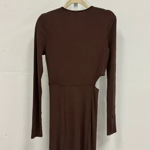 Revolve THE RANGE Mass Rib Cutout Long Sleeve‎ Midi Sweater Dress Espresso Large thumbnail 10