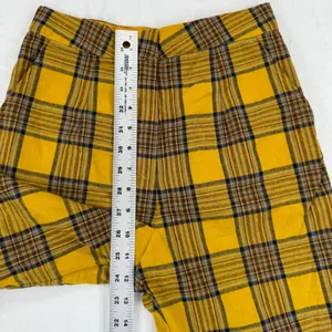 LPA Butter Yellow Plaid‎ High Waisted Straight Leg Pants Women's XS thumbnail 3
