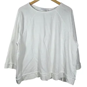 Pure Jill J. Jill White Organic‎ Cotton Raglan Sweatshirt Medium KTP239001 thumbnail 1