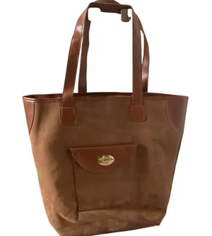 Dune London brown suede large handbag tote shopping bag thumbnail 1