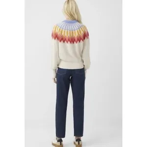 Zeagoo Women's Crewneck Pullover Sweater Long Sleeve Knit Cream S thumbnail 4