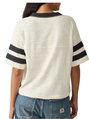 Faherty Sunwashed Slub organic cotton varsity tee XL black/ white thumbnail 2