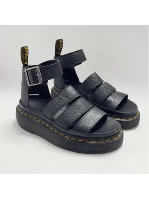 Dr. Martens Clarissa II Quad Milled Nappa Leather Platform Sandals Black Size 5L thumbnail 11