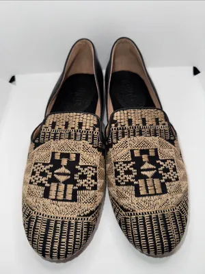 LATIGO For Anthropologie ‘Alba’ Embroidered d’Orsay Loafer Flats Women’s 8 Boho thumbnail 3