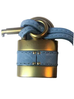 Chloé Paddington Blue Gray Leather Gold Hardware Padlock and Key Replacement thumbnail 5