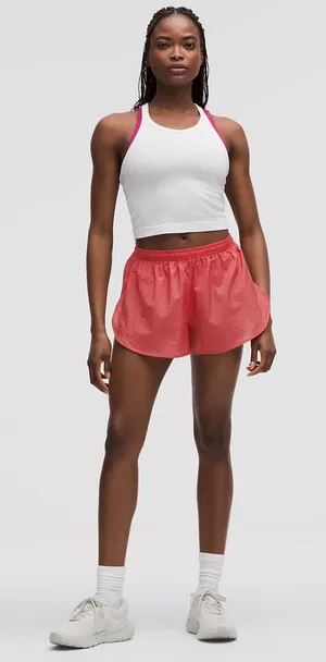 Lululemon Running Short Mid-Rise 3” Lined Sz XL Gym Yoga Desert Red NWT Athletic thumbnail 1