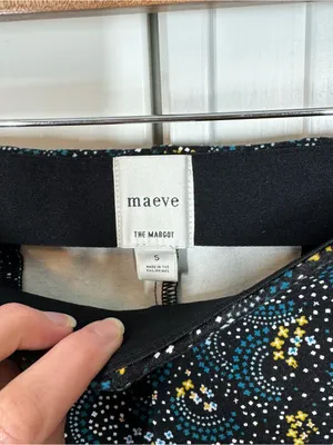 Maeve Anthropologie The Margot Kick Flare Cropped Pants Floral Women’s Small‎ thumbnail 3
