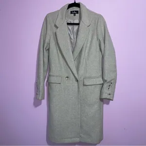 Lulus Brisk Elegance Light Beige Double-Breasted Coat Women Size XS Wool Blend thumbnail 2