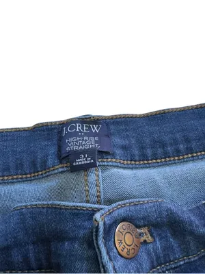 J.Crew High Rise Vintage Straight Crop Jeans Dark Wash Stretch Denim Women’s 31 thumbnail 9