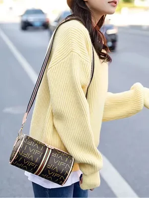 Monogram Bee Accent Barrel Crossbody Bag - Black /Brown- NIP thumbnail 5