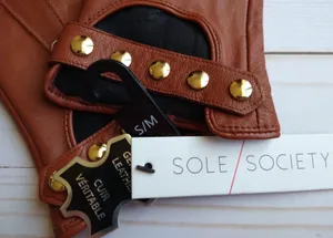 Sole Society Leather Gloves with Studs NWT thumbnail 5