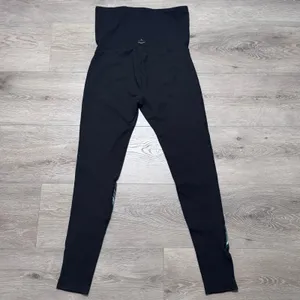Beyond‎ the Bump Beyond Yoga Maternity Leggings Black Striped SP3431M Size Large thumbnail 3