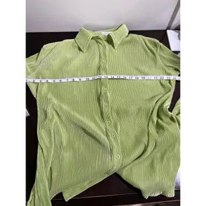 Thats So Fetch Lime Green Plisse Belted Mini Shirt Dress Size 4 thumbnail 7