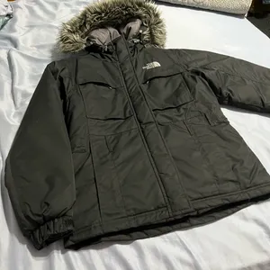The North Face Women's Black Parka Jacket with Faux Fur Hood thumbnail 1