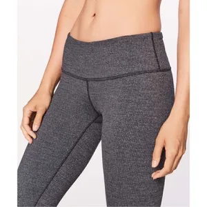 Lululemon Wunder Under Pant Coal Mini Check Pique Texture Knit Leggings Size 2 thumbnail 2