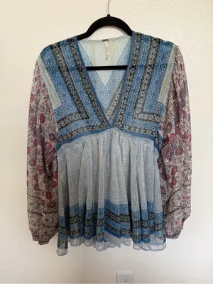 Free People Aliyah Printed Tunic XS thumbnail 2