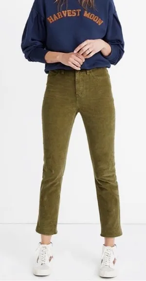 Madewell Classic Straight Jean Jeans Corduroy Green Corduroy Edition Size 28 thumbnail 1