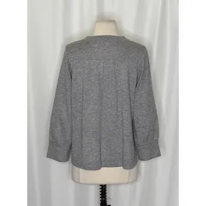 AQUA Silk Cashmere Cardigan Sweater Snap Front 3/4 Sleeve Knitwear Large thumbnail 8