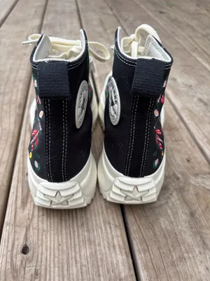 Converse Run Star Hike High Top Sneaker Black Embroidered thumbnail 3