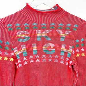 NEW Urban Outfitters‎ BDG Sky High Fair Isle Ribbed Sweater Women's XS Red thumbnail 4