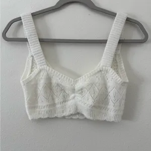 Revolve For Love & Lemons Coquette Open Knit Blanca Crochet Crop Top size small thumbnail 6