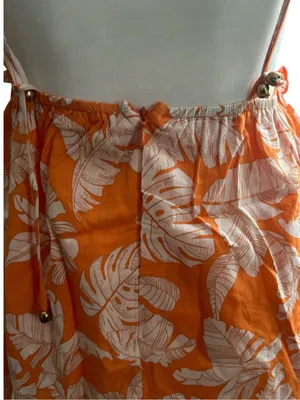 Orange Tropical Tie-Shoulder Mini Dress thumbnail 3