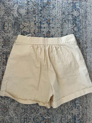 NWT Belle Poque Women High Waist Pleated Rolled Cuff Casual Shorts XL Beige thumbnail 3
