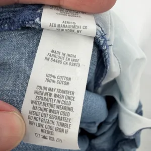 Aerie L Chambray Denim Wide Leg Jumpsuit Overalls Coastal Boho Pockets thumbnail 7