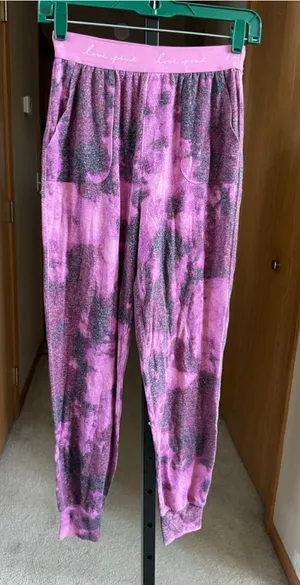 Women's PINK Victoria's Secret Tie-Dye Pajama Pants XS Pink Black thumbnail 1