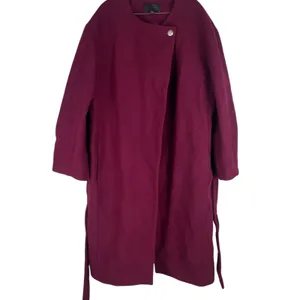 Ann Taylor Tie Waist Balloon Sleeve Wool Blend Coat Mulberry Size XXL thumbnail 7