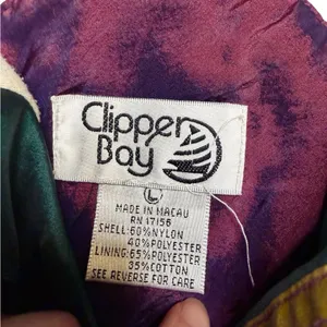 ✨🧥 Vintage Clipper Bay Colorblock Windbreaker Jacket 80s 90s L‎ 🧥✨ thumbnail 4