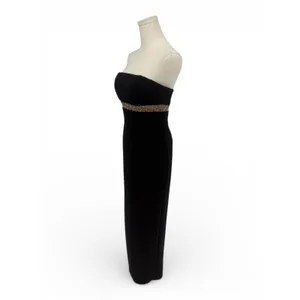 Jovani Strapless Black Column Gown Beaded Waist Sz 4‎ New thumbnail 5